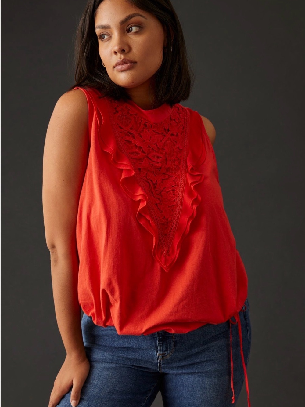 Anthropologie TINY EMMA LACE RUFFLE TANK